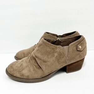 DR. SCHOLL'S ANKLE BOOTS CHUNKY HEELS BROWN TAN WOMEN SHOES SIZE 6